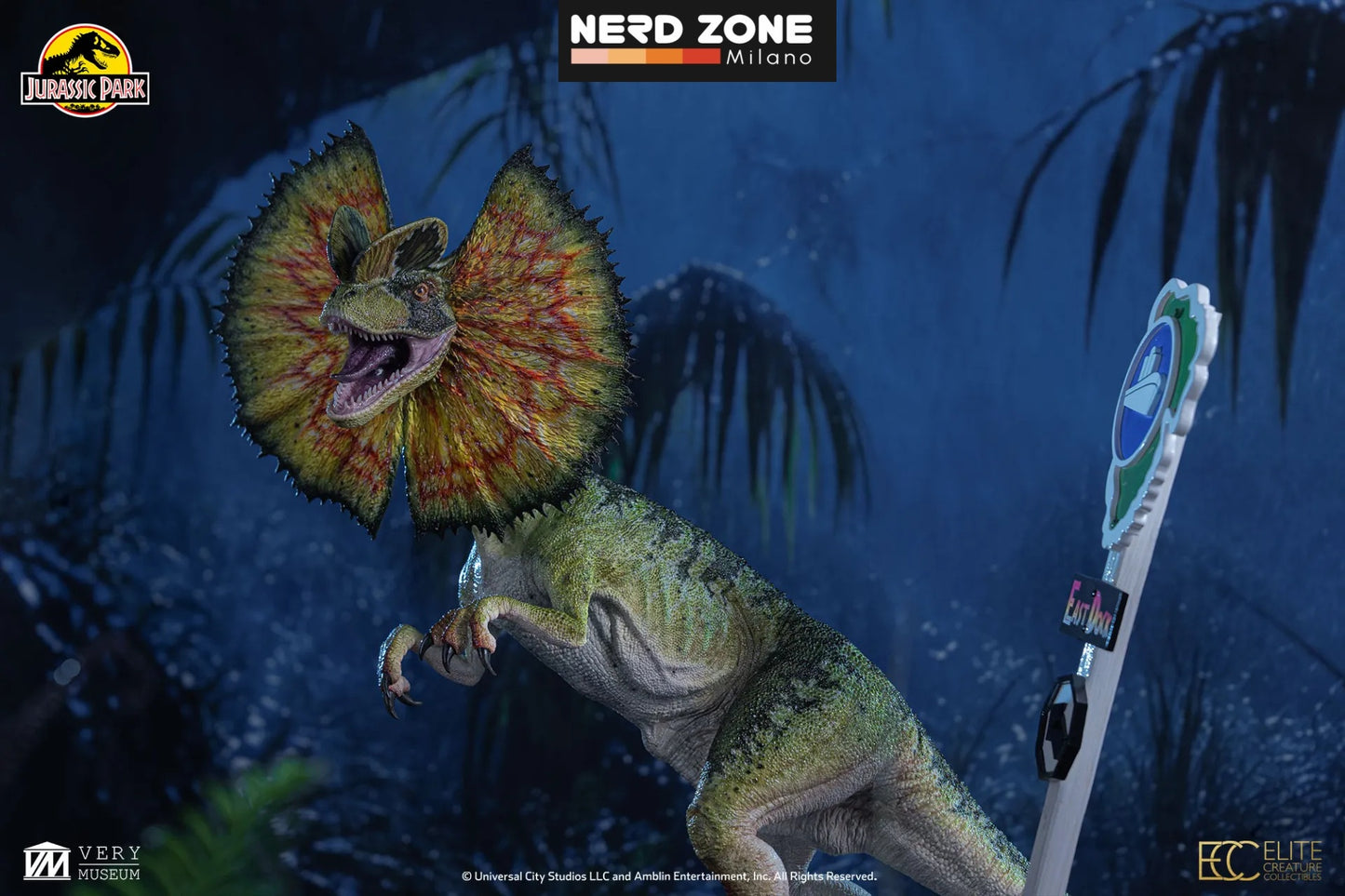 PRE ORDINE - ELITE CREATURE COLLECTIBLES Jurassic Park Dilophosaurus 1/3 Scale Maquette