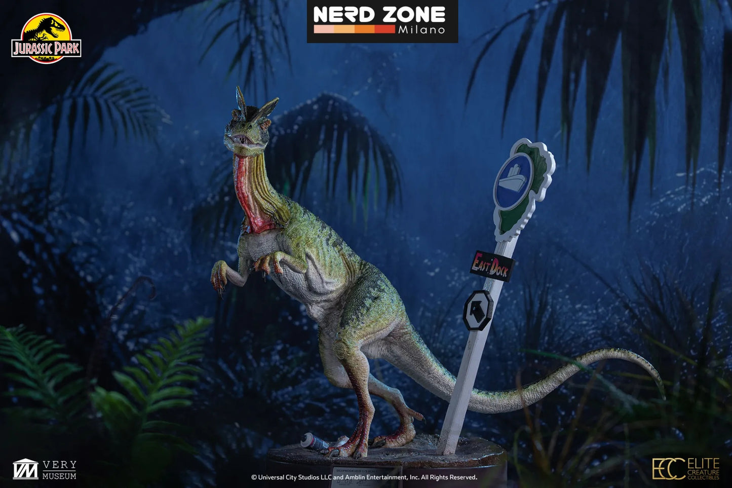 PRE ORDINE - ELITE CREATURE COLLECTIBLES Jurassic Park Dilophosaurus 1/3 Scale Maquette
