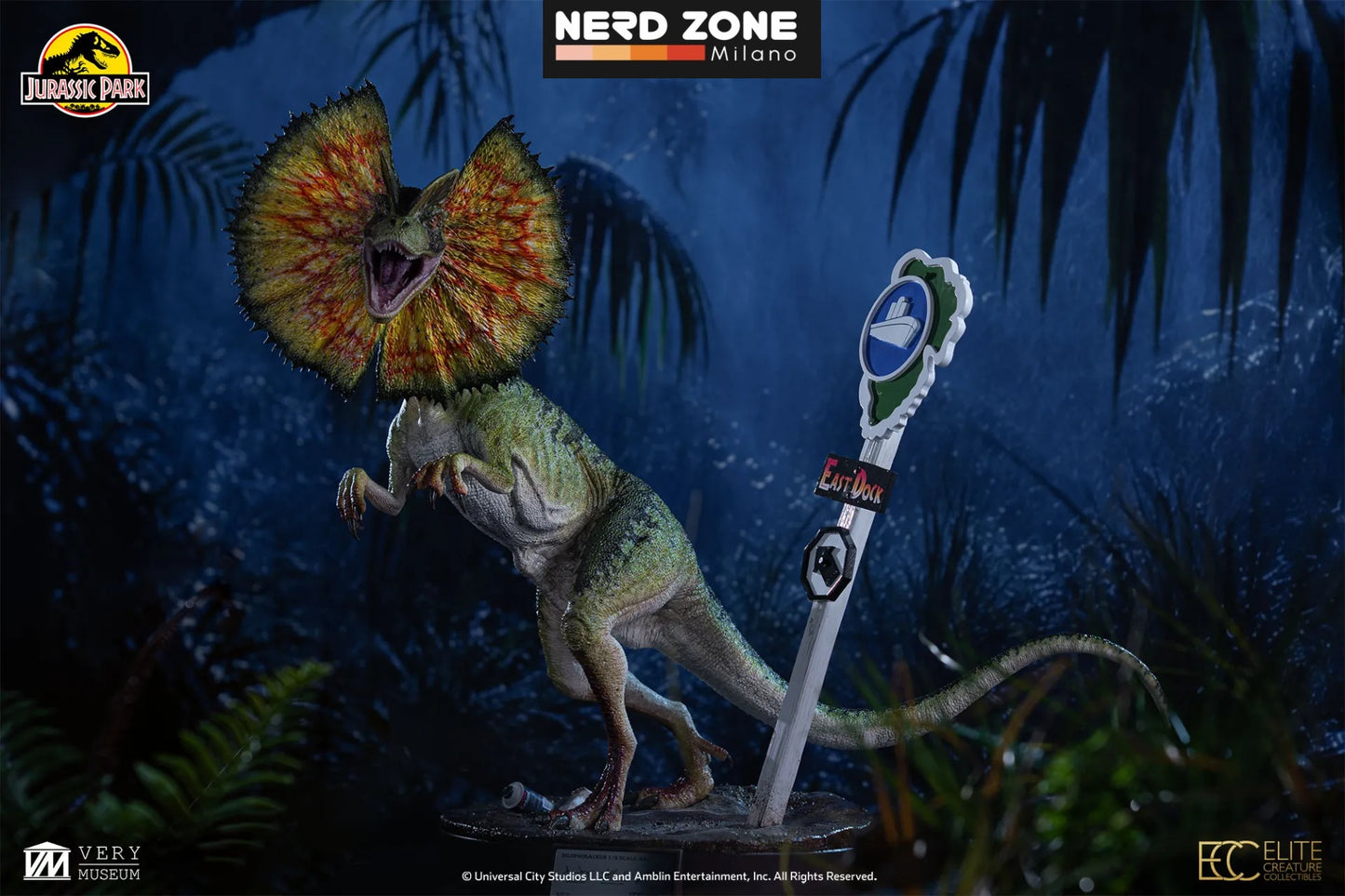 PRE ORDINE - ELITE CREATURE COLLECTIBLES Jurassic Park Dilophosaurus 1/3 Scale Maquette