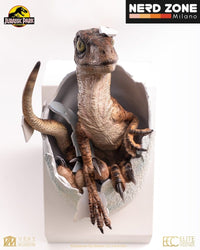PREORDINE ELITE CREATURE COLLECTIBLES Jurassic Park Replica Bust Velociraptor Hatching Egg 24 cm