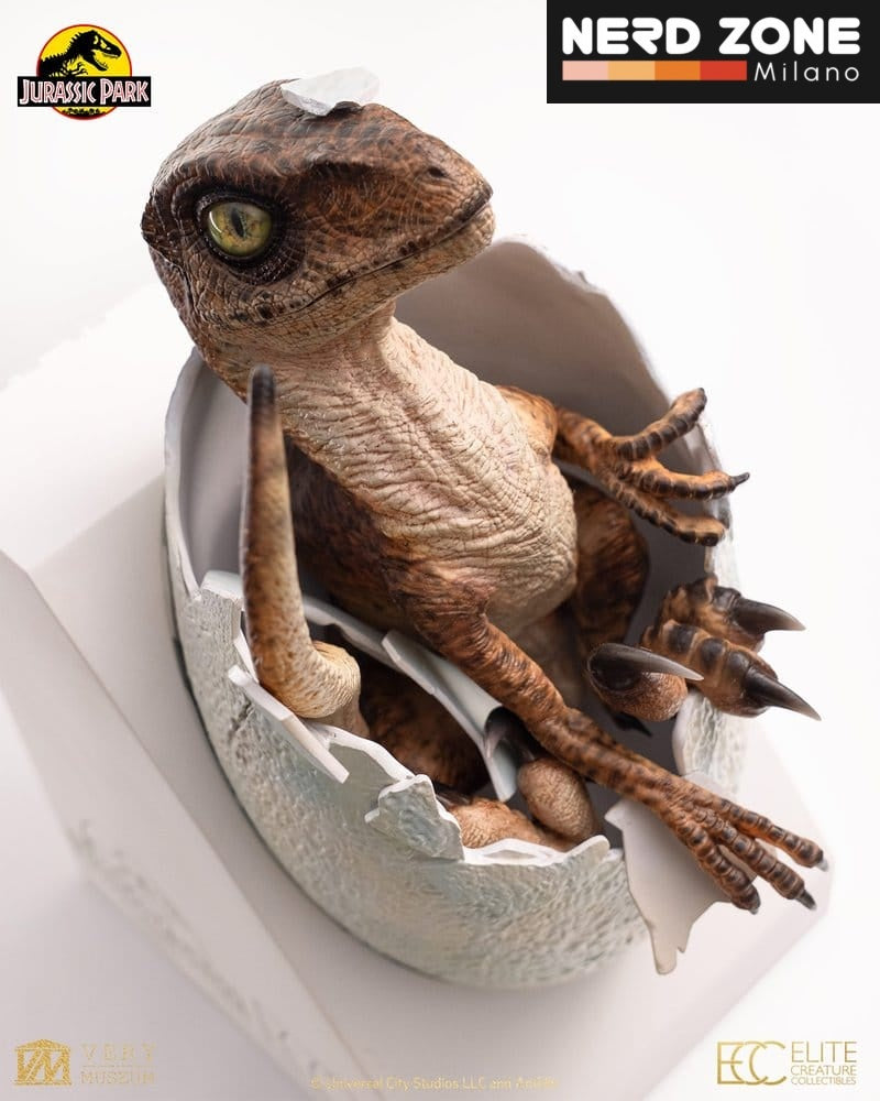 PREORDINE ELITE CREATURE COLLECTIBLES Jurassic Park Replica Bust Velociraptor Hatching Egg 24 cm