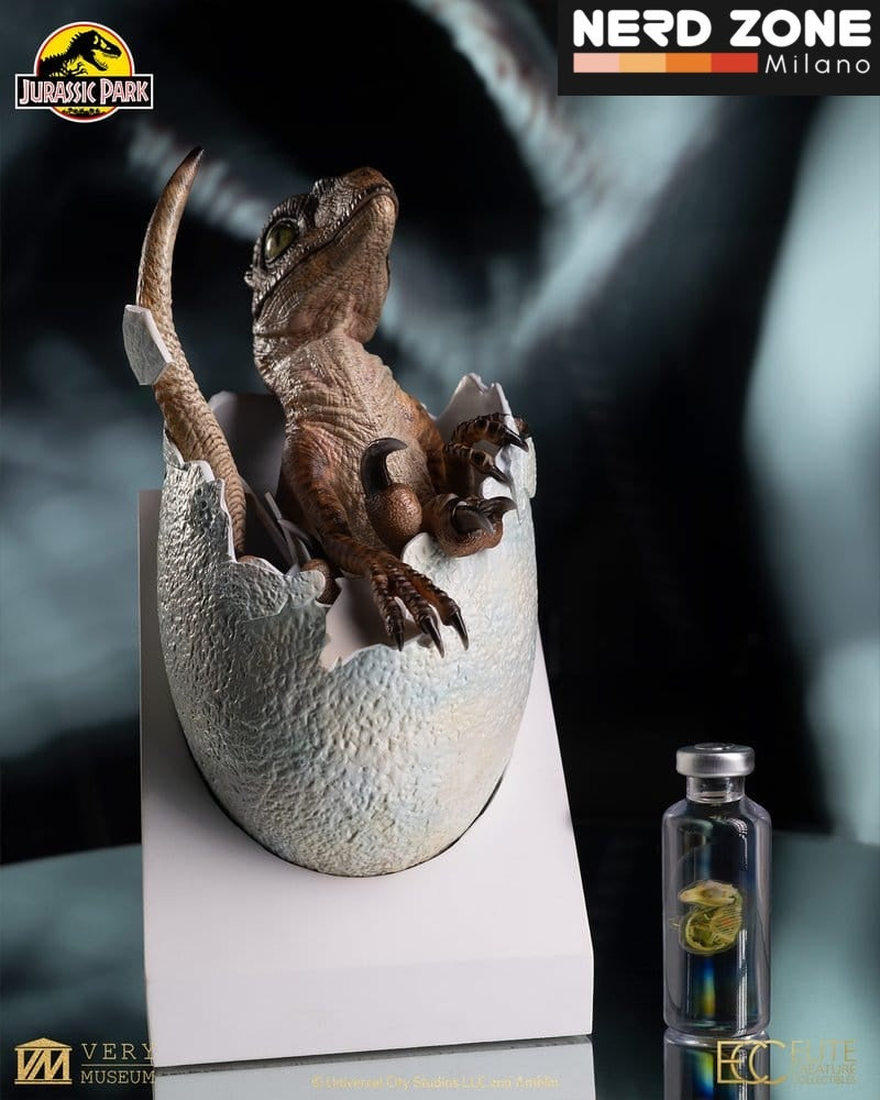 PREORDINE ELITE CREATURE COLLECTIBLES Jurassic Park Replica Bust Velociraptor Hatching Egg 24 cm