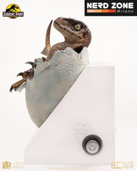 PREORDINE ELITE CREATURE COLLECTIBLES Jurassic Park Replica Bust Velociraptor Hatching Egg 24 cm