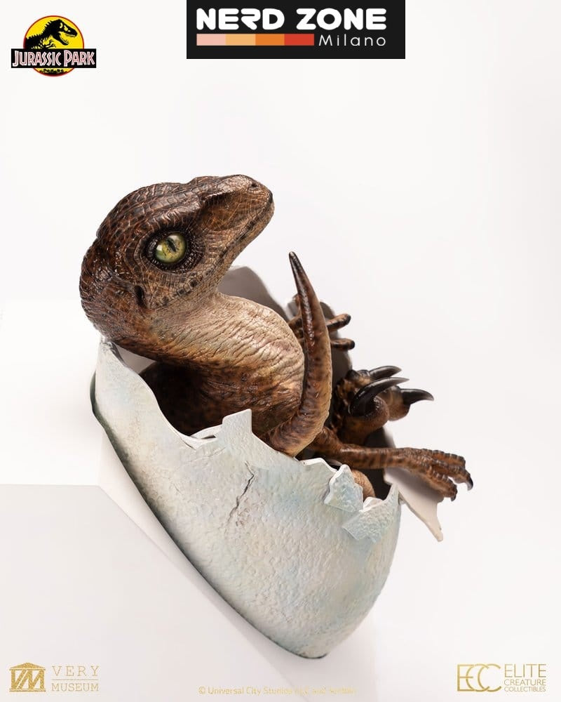 PREORDINE ELITE CREATURE COLLECTIBLES Jurassic Park Replica Bust Velociraptor Hatching Egg 24 cm