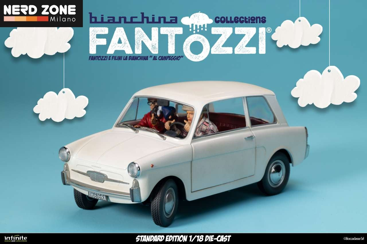 PRE ORDINE - INFINITE STATUE - Fantozzi E Filini La Bianchina Al Campeggio 1/18 Die-Cast Standard Edition