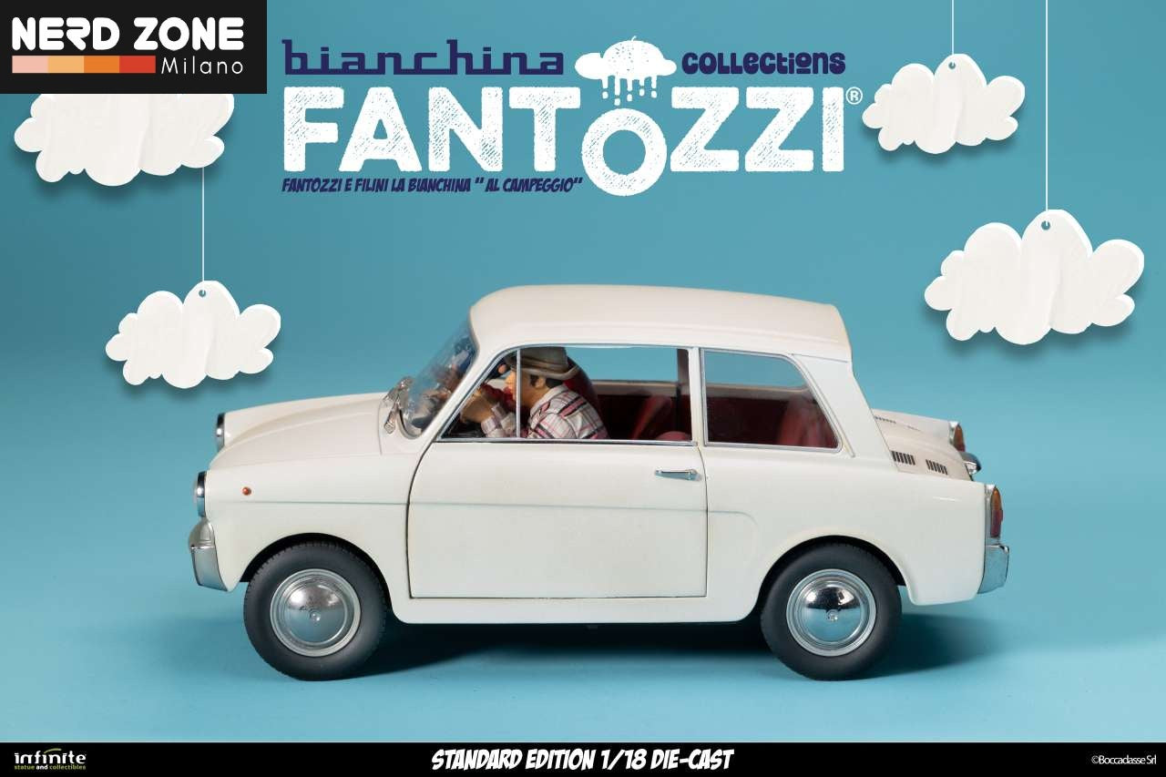 PRE ORDINE - INFINITE STATUE - Fantozzi E Filini La Bianchina Al Campeggio 1/18 Die-Cast Standard Edition