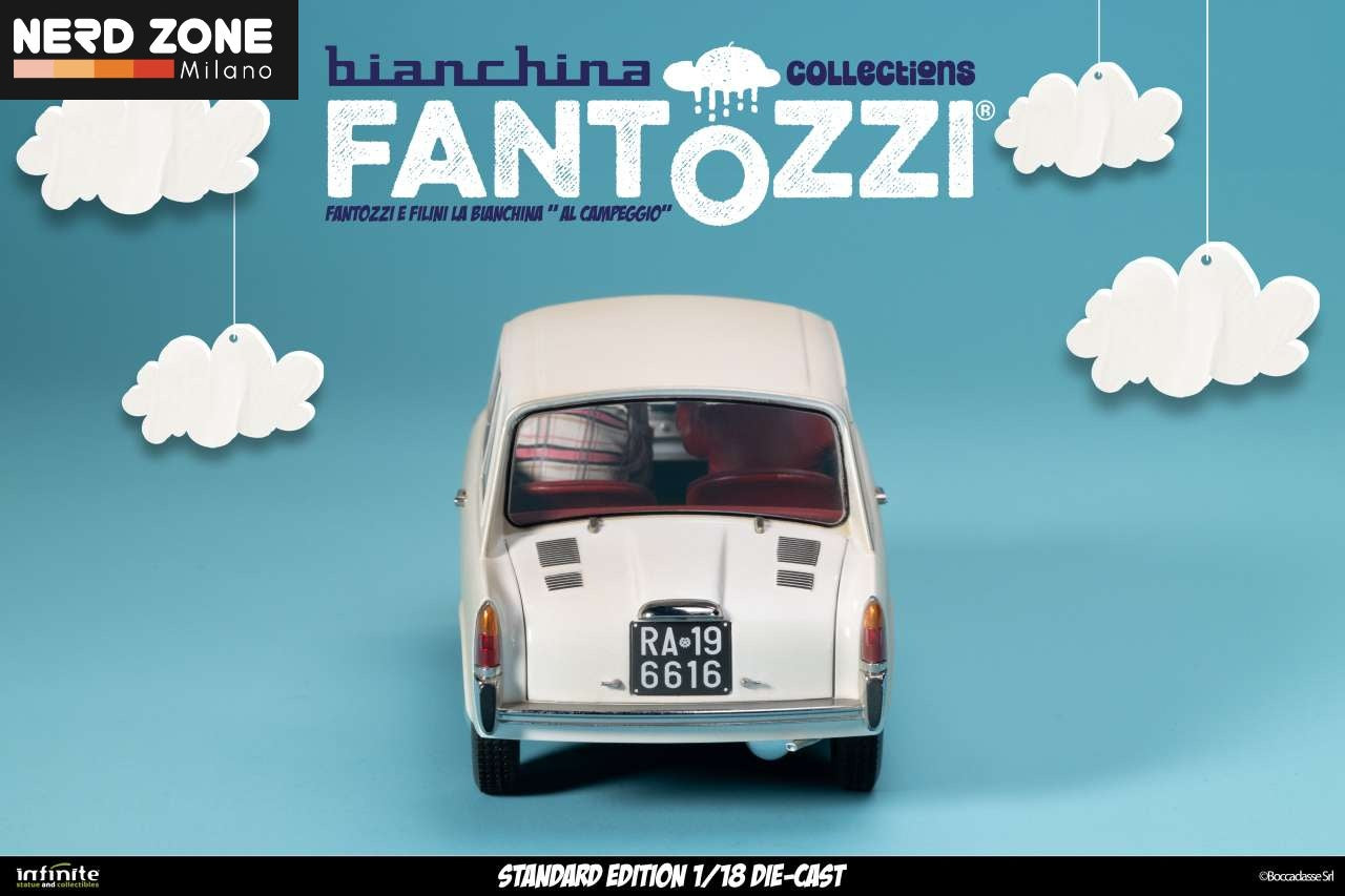 PRE ORDINE - INFINITE STATUE - Fantozzi E Filini La Bianchina Al Campeggio 1/18 Die-Cast Standard Edition