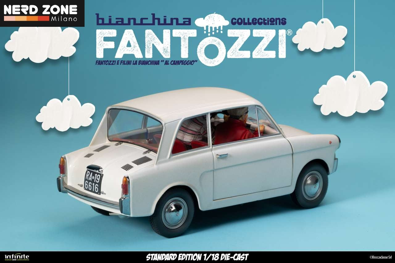 PRE ORDINE - INFINITE STATUE - Fantozzi E Filini La Bianchina Al Campeggio 1/18 Die-Cast Standard Edition