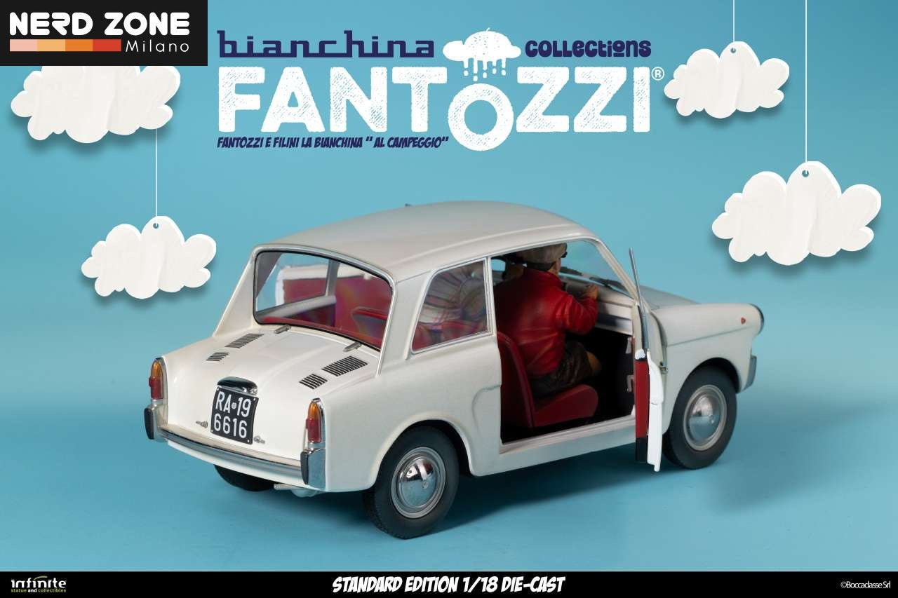 PRE ORDINE - INFINITE STATUE - Fantozzi E Filini La Bianchina Al Campeggio 1/18 Die-Cast Standard Edition