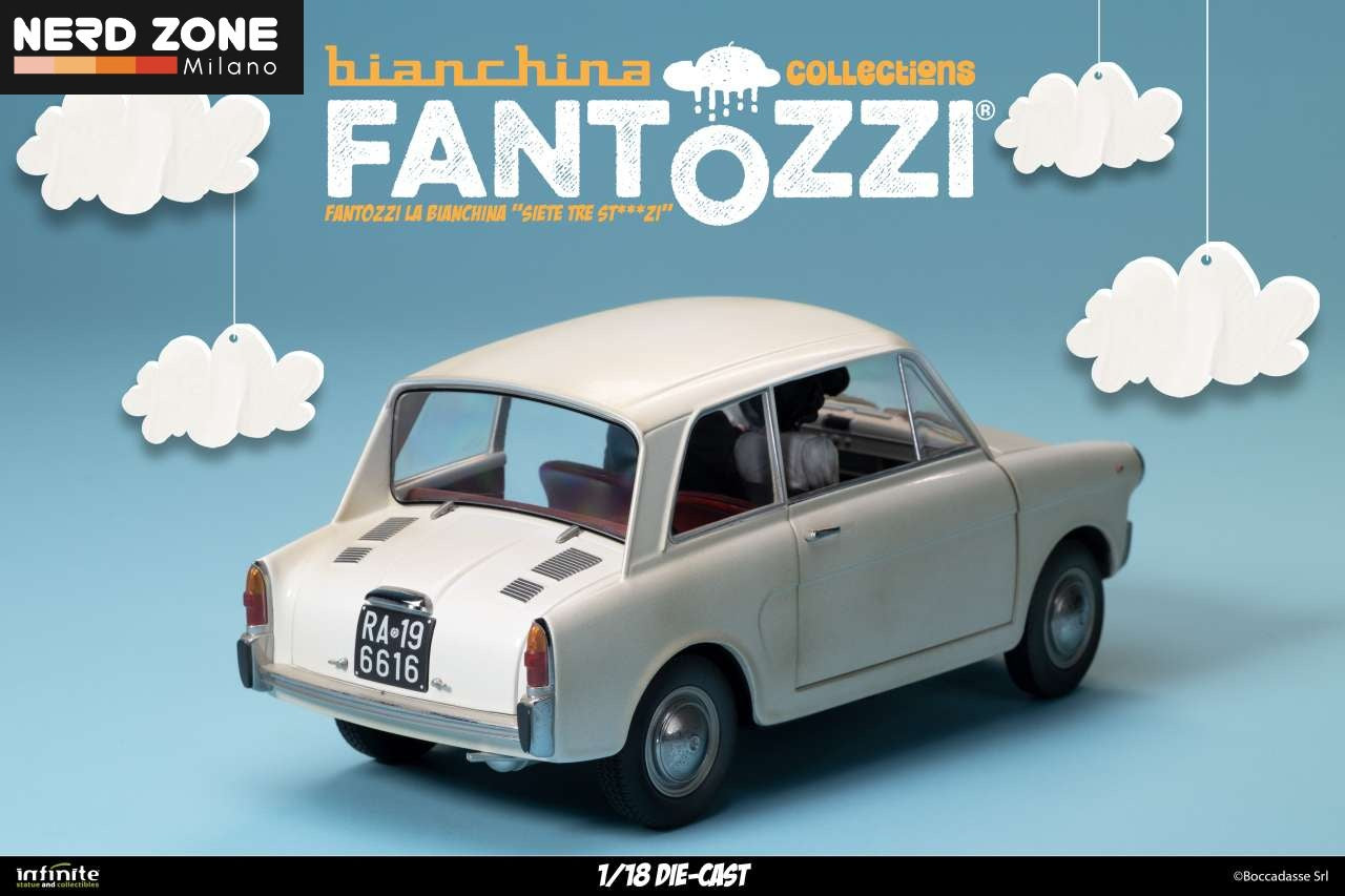 PRE ORDINE - INFINITE STATUE - Fantozzi La Bianchina Siete Tre Stxxxxi 1/18 Die-Cast