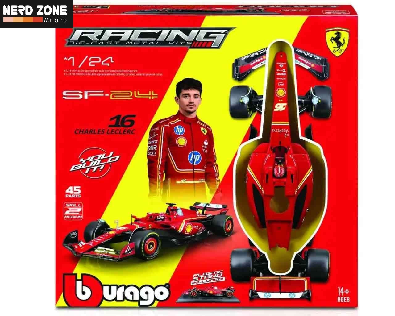 BBURAGO - Ferrari F1 Sf-24 - N.16 Charles Leclerc With Helmet - Model Kit 1:24