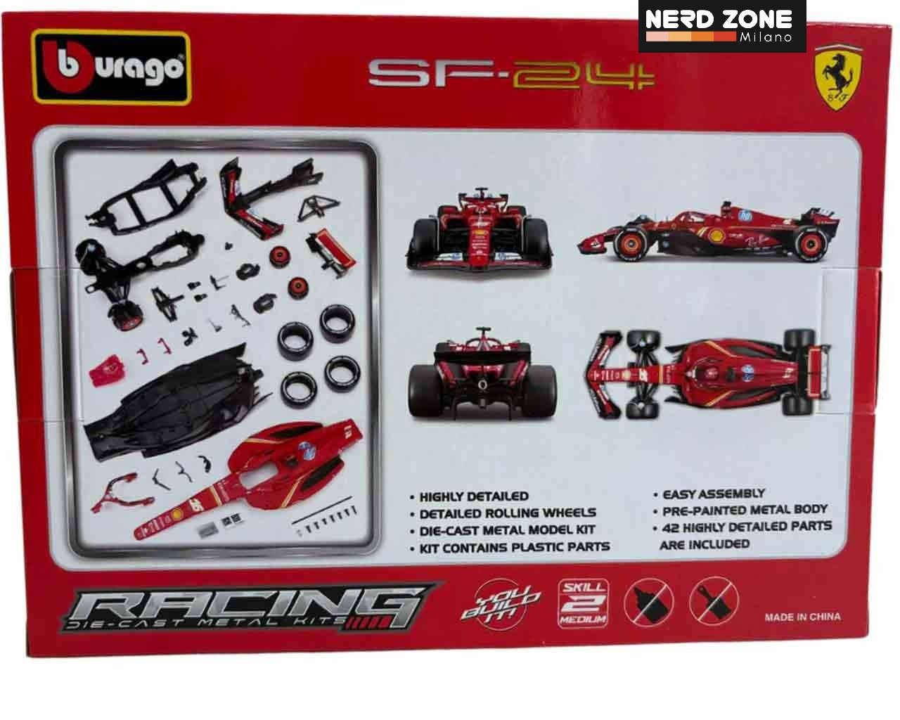 BBURAGO - Ferrari F1 Sf-24 - N.16 Charles Leclerc With Helmet - Model Kit 1:24