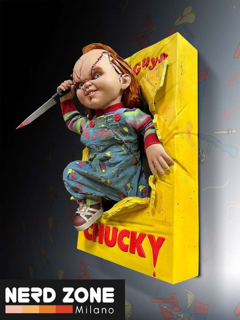 PRE ORDINE - HOLLYWOOD COLLECTIBLES - Bride Of Chucky - Chucky Half Size Wall Sculpture - Scala 1:2