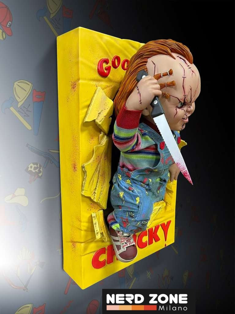 PRE ORDINE - HOLLYWOOD COLLECTIBLES - Bride Of Chucky - Chucky Half Size Wall Sculpture - Scala 1:2