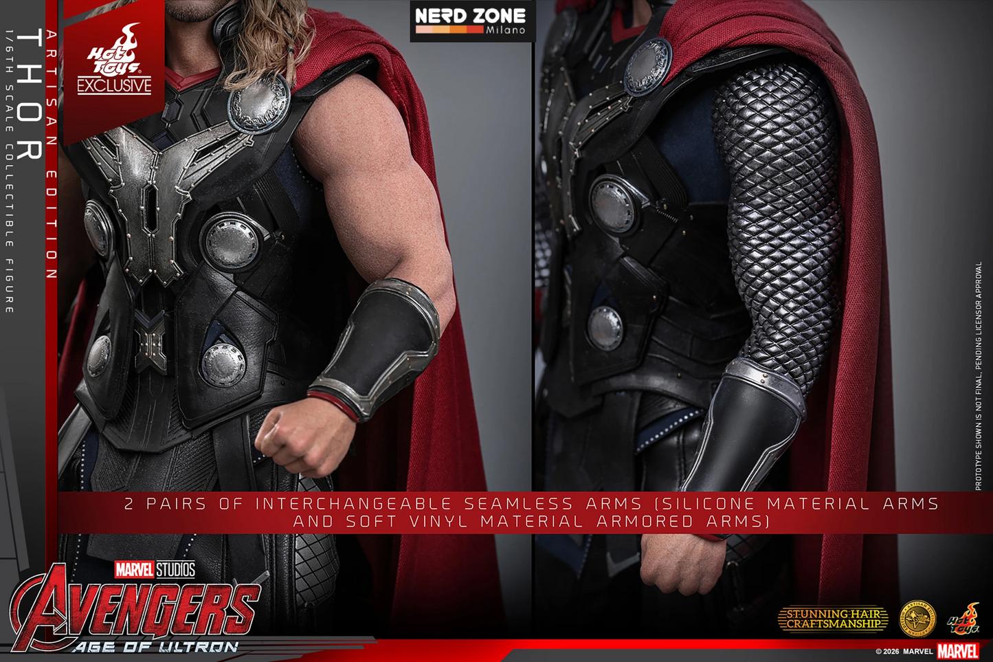 PRE ORDINE HOT TOYS - Avengers: Age of Ultron Action Figure 1/6 Thor (Artisan Edition) Hot Toys Exclusive 32 cm