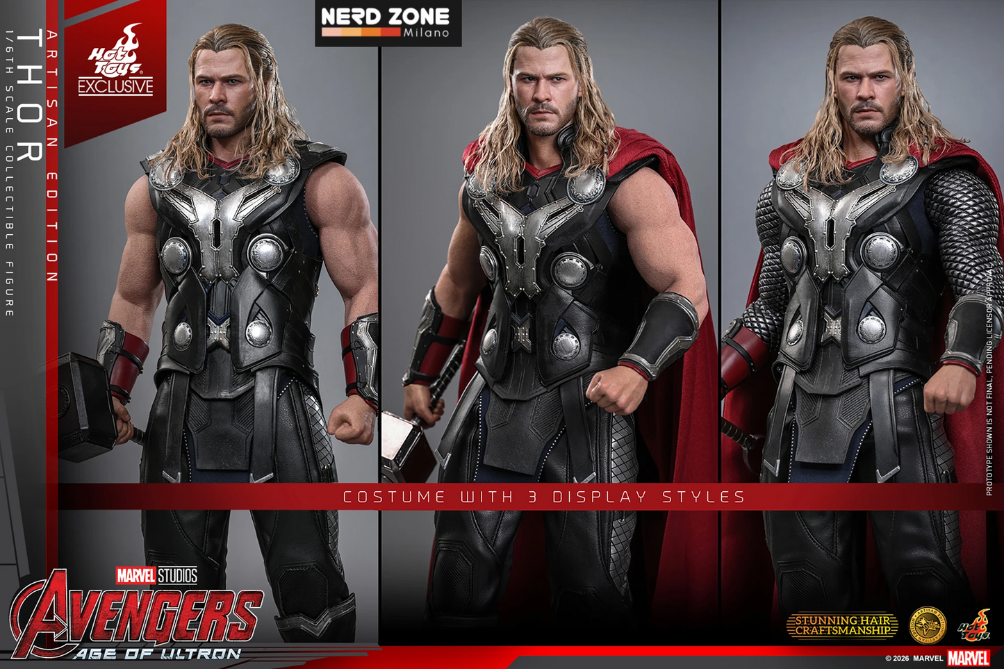 PRE ORDINE HOT TOYS - Avengers: Age of Ultron Action Figure 1/6 Thor (Artisan Edition) Hot Toys Exclusive 32 cm