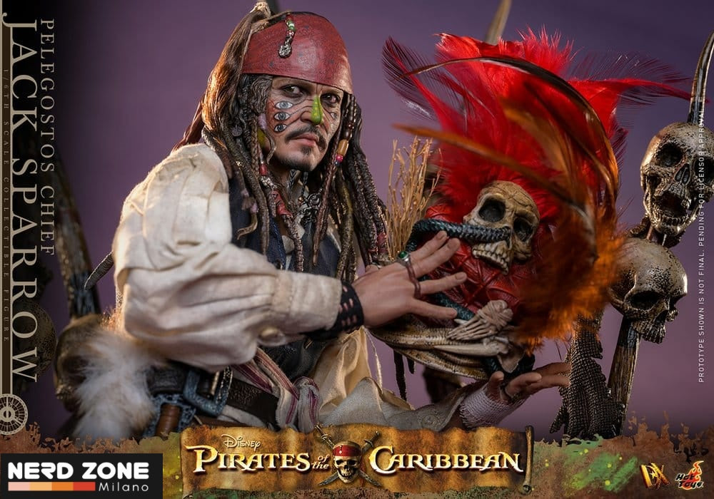 PRE ORDINE - HOT TOYS - Pirates of the Caribbean: Dead Man's Chest Action DX Figure 1/6 Pelegostos Chief Jack Sparrow 30 cm