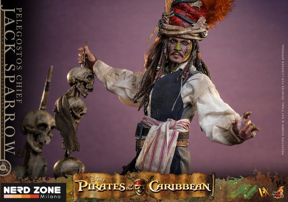 PRE ORDINE - HOT TOYS - Pirates of the Caribbean: Dead Man's Chest Action DX Figure 1/6 Pelegostos Chief Jack Sparrow 30 cm