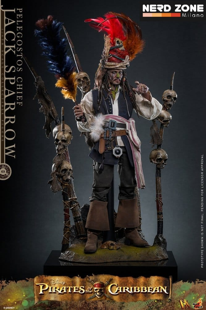 PRE ORDINE - HOT TOYS - Pirates of the Caribbean: Dead Man's Chest Action DX Figure 1/6 Pelegostos Chief Jack Sparrow 30 cm