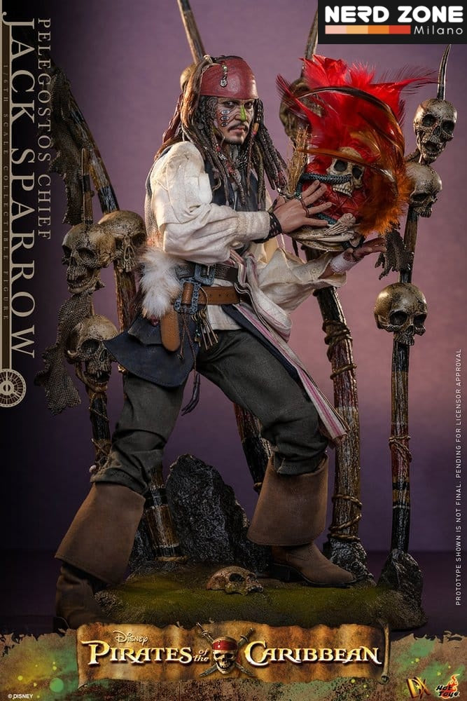 PRE ORDINE - HOT TOYS - Pirates of the Caribbean: Dead Man's Chest Action DX Figure 1/6 Pelegostos Chief Jack Sparrow 30 cm