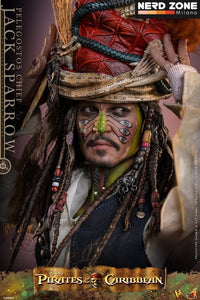 PRE ORDINE - HOT TOYS - Pirates of the Caribbean: Dead Man's Chest Action DX Figure 1/6 Pelegostos Chief Jack Sparrow 30 cm