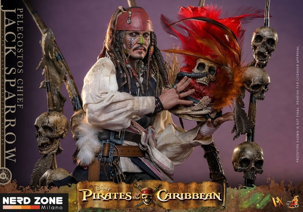PRE ORDINE - HOT TOYS - Pirates of the Caribbean: Dead Man's Chest Action DX Figure 1/6 Pelegostos Chief Jack Sparrow 30 cm