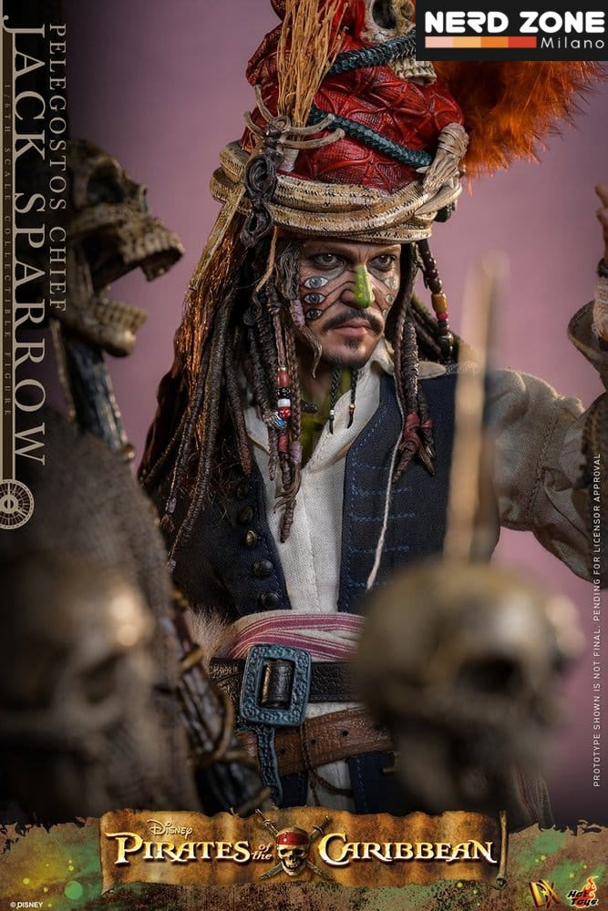 PRE ORDINE - HOT TOYS - Pirates of the Caribbean: Dead Man's Chest Action DX Figure 1/6 Pelegostos Chief Jack Sparrow 30 cm