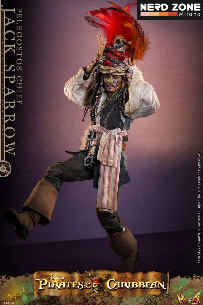 PRE ORDINE - HOT TOYS - Pirates of the Caribbean: Dead Man's Chest Action DX Figure 1/6 Pelegostos Chief Jack Sparrow 30 cm