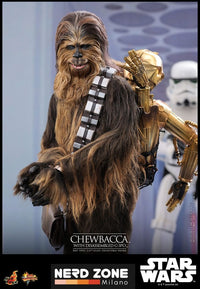 HOT TOYS - STAR WARS - EPISODE V - Chewbacca With Disassembled C-3PO - Action Figure 1/6  MMS766 36 cm