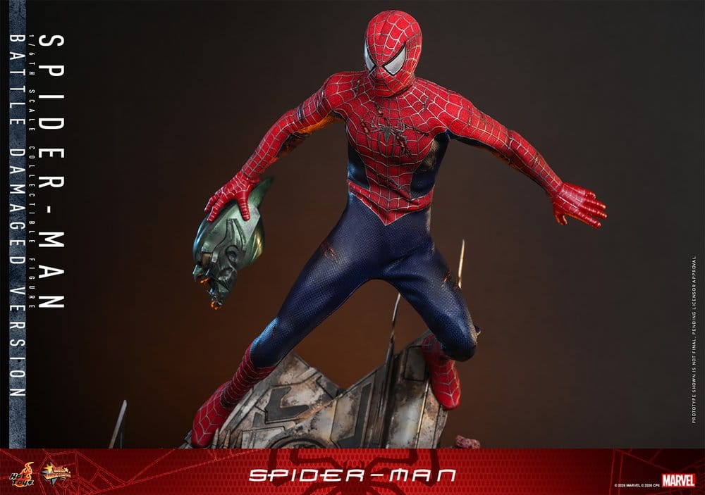 PRE ORDINE - HOT TOYS - Spider-Man Movie Masterpiece Action Figure 1/6 Spider-Man (Battle Damaged Version) 30 cm