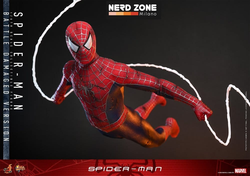 PRE ORDINE - HOT TOYS - Spider-Man Movie Masterpiece Action Figure 1/6 Spider-Man (Battle Damaged Version) 30 cm