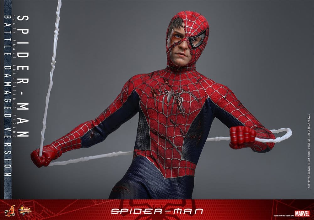 PRE ORDINE - HOT TOYS - Spider-Man Movie Masterpiece Action Figure 1/6 Spider-Man (Battle Damaged Version) 30 cm