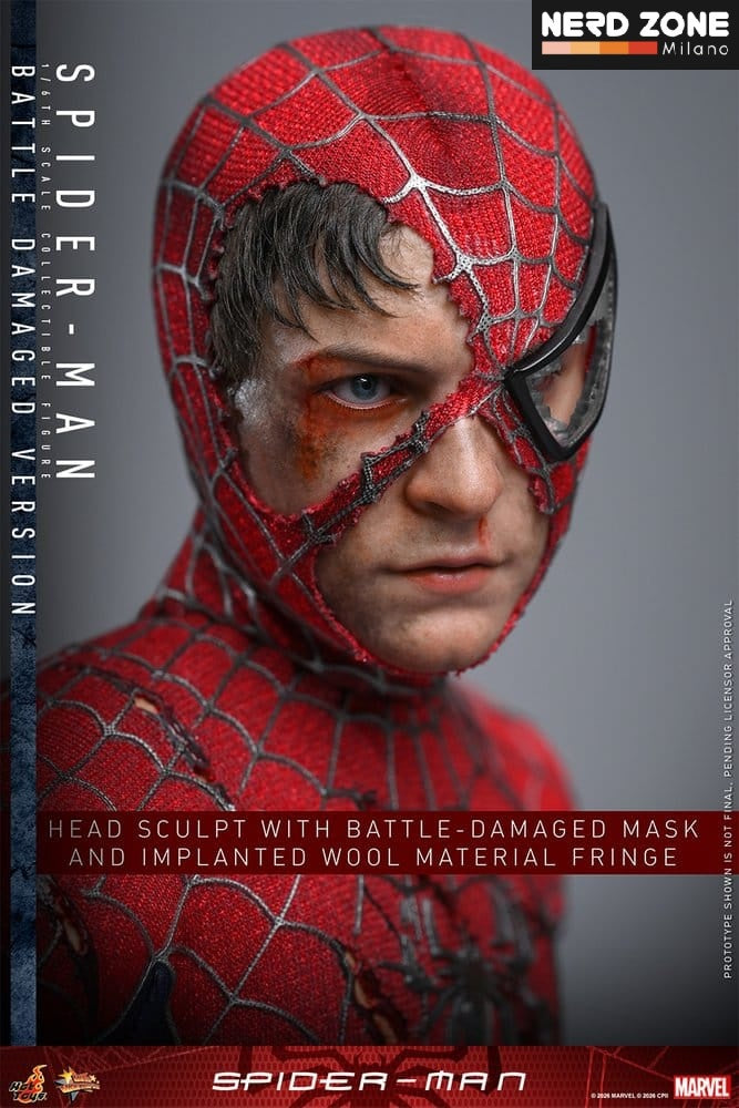 PRE ORDINE - HOT TOYS - Spider-Man Movie Masterpiece Action Figure 1/6 Spider-Man (Battle Damaged Version) 30 cm