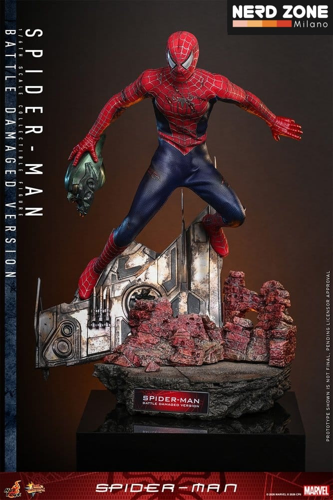 PRE ORDINE - HOT TOYS - Spider-Man Movie Masterpiece Action Figure 1/6 Spider-Man (Battle Damaged Version) 30 cm