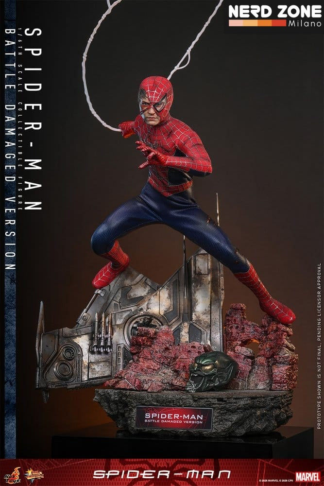 PRE ORDINE - HOT TOYS - Spider-Man Movie Masterpiece Action Figure 1/6 Spider-Man (Battle Damaged Version) 30 cm