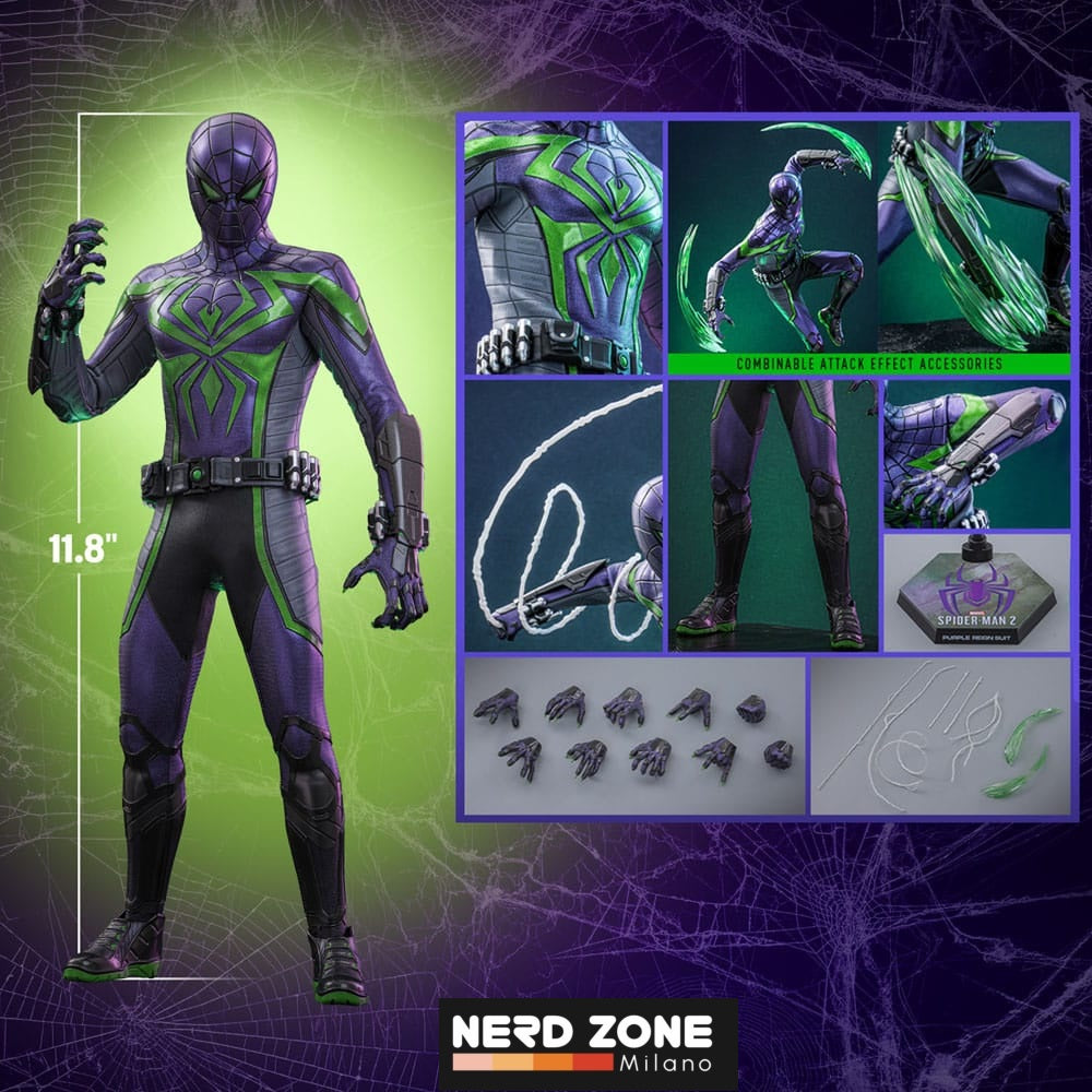 HOT TOYS - Spider-Man Video Game Masterpiece Action Figure 1/6 Miles Morales (Purple Reign Suit) Hot Toys Exclusive 30 cm