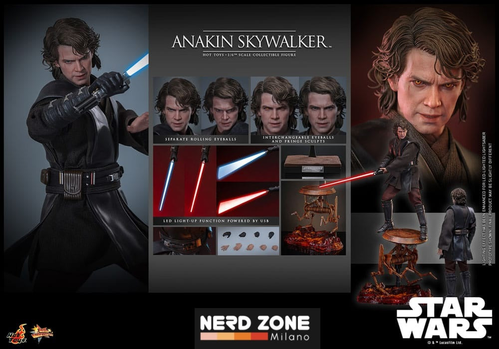 HOT TOYS - Star Wars: Episode III - Revenge of the Sith Movie Masterpiece Action Figure 1/6 Anakin Skywalker 31 cm MMS839