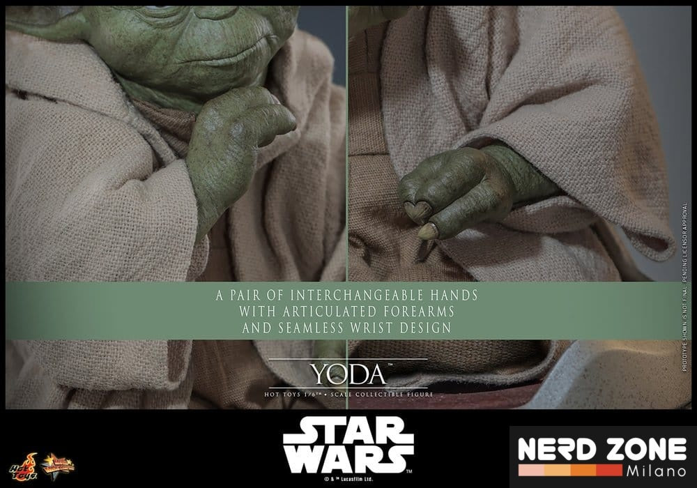 PRE ORDINE - HOT TOYS - Star Wars: Revenge of the Sith Movie Masterpiece Action Figure 1/6 Yoda 14 cm