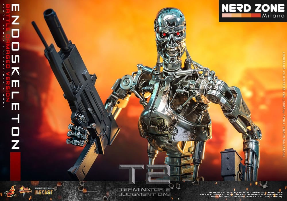 HOT TOYS - Terminator 2: Judgment Day Movie Masterpiece Die-cast Action Figure 1/6 Endoskeleton (Battle Damaged Version) 31 cm MMS840D77