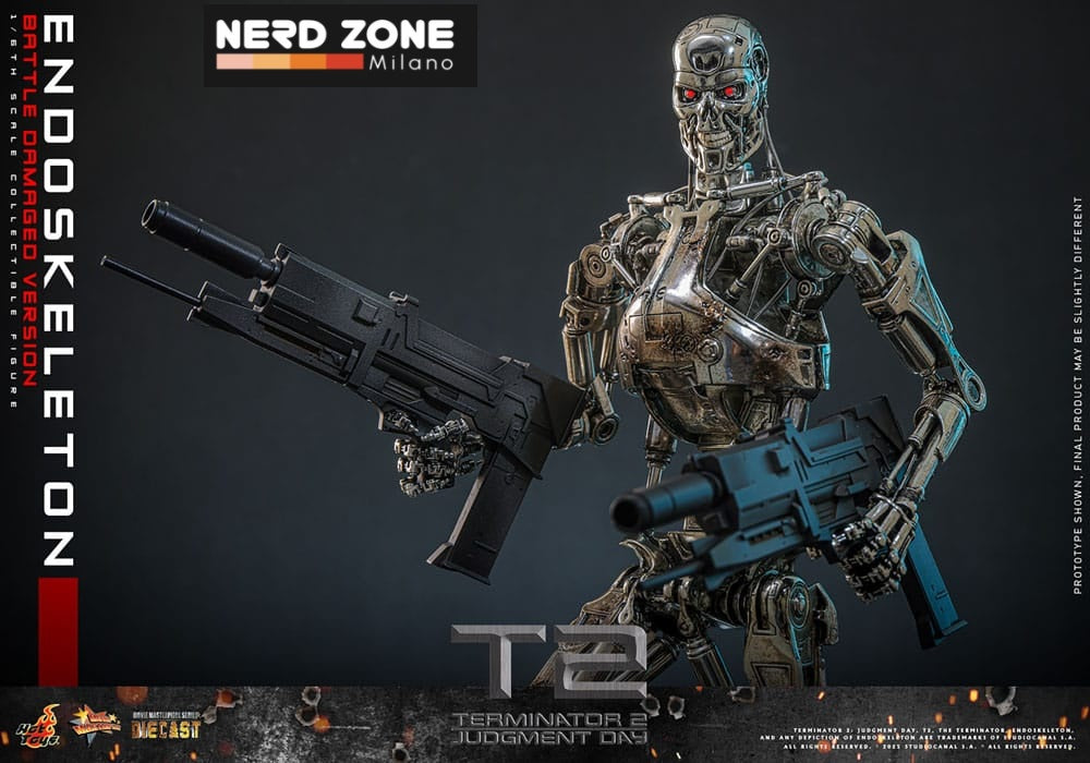 HOT TOYS - Terminator 2: Judgment Day Movie Masterpiece Die-cast Action Figure 1/6 Endoskeleton (Battle Damaged Version) 31 cm MMS840D77
