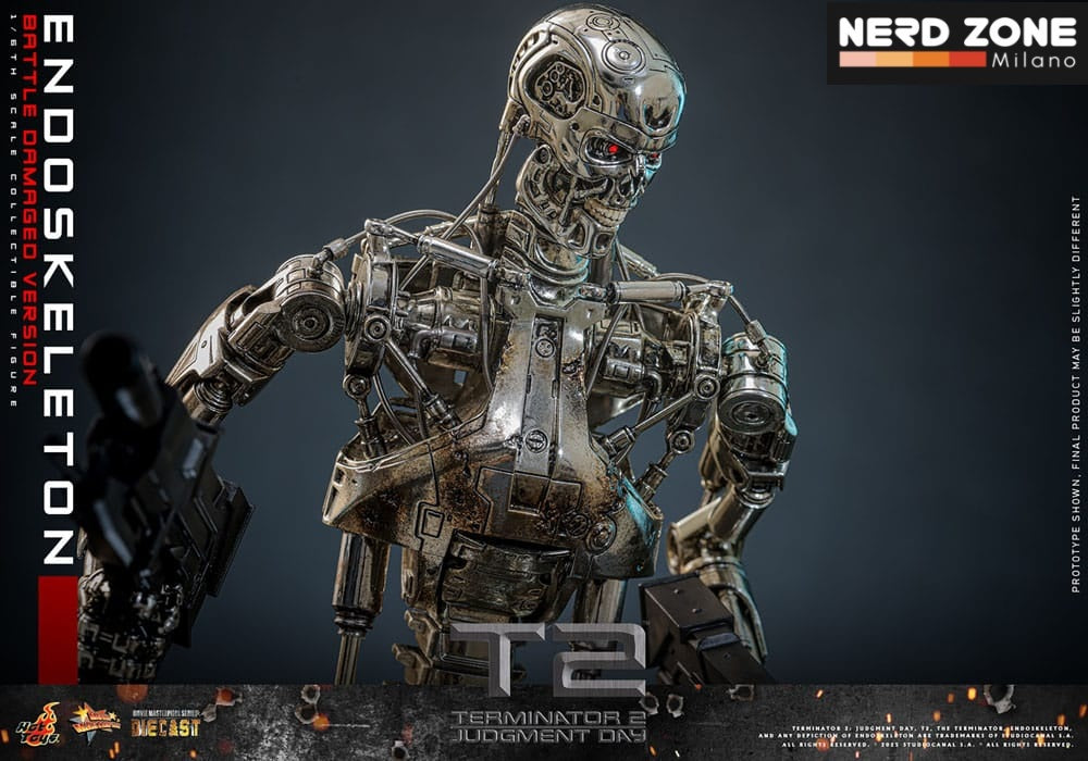 HOT TOYS - Terminator 2: Judgment Day Movie Masterpiece Die-cast Action Figure 1/6 Endoskeleton (Battle Damaged Version) 31 cm MMS840D77