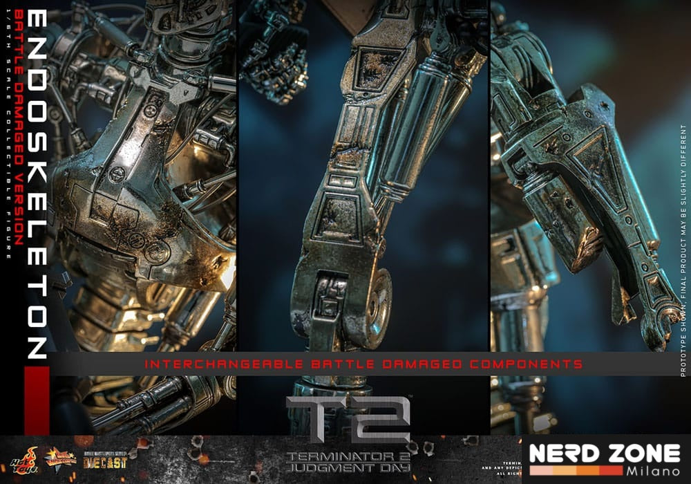 HOT TOYS - Terminator 2: Judgment Day Movie Masterpiece Die-cast Action Figure 1/6 Endoskeleton (Battle Damaged Version) 31 cm MMS840D77