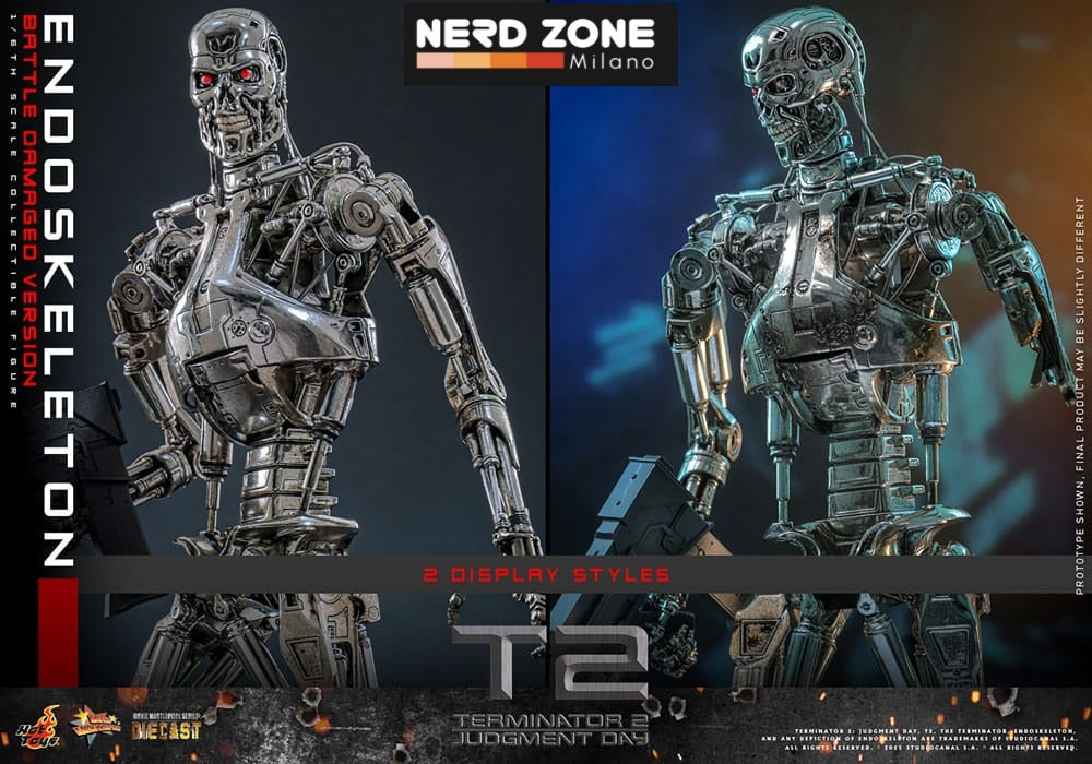 HOT TOYS - Terminator 2: Judgment Day Movie Masterpiece Die-cast Action Figure 1/6 Endoskeleton (Battle Damaged Version) 31 cm MMS840D77