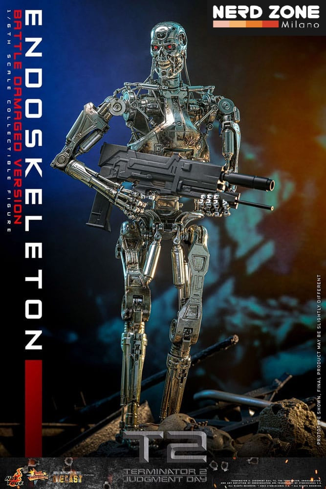 HOT TOYS - Terminator 2: Judgment Day Movie Masterpiece Die-cast Action Figure 1/6 Endoskeleton (Battle Damaged Version) 31 cm MMS840D77
