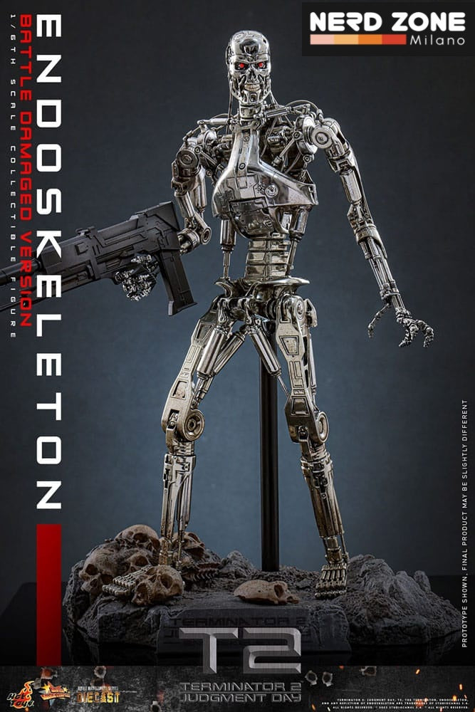HOT TOYS - Terminator 2: Judgment Day Movie Masterpiece Die-cast Action Figure 1/6 Endoskeleton (Battle Damaged Version) 31 cm MMS840D77