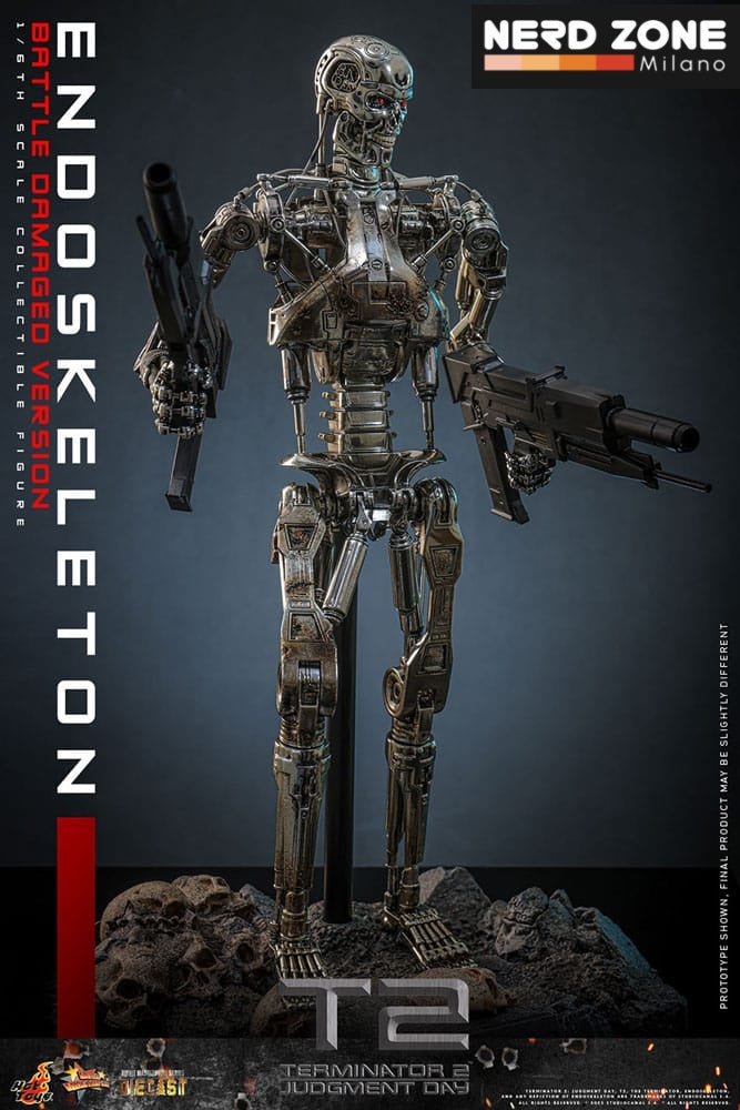 HOT TOYS - Terminator 2: Judgment Day Movie Masterpiece Die-cast Action Figure 1/6 Endoskeleton (Battle Damaged Version) 31 cm MMS840D77