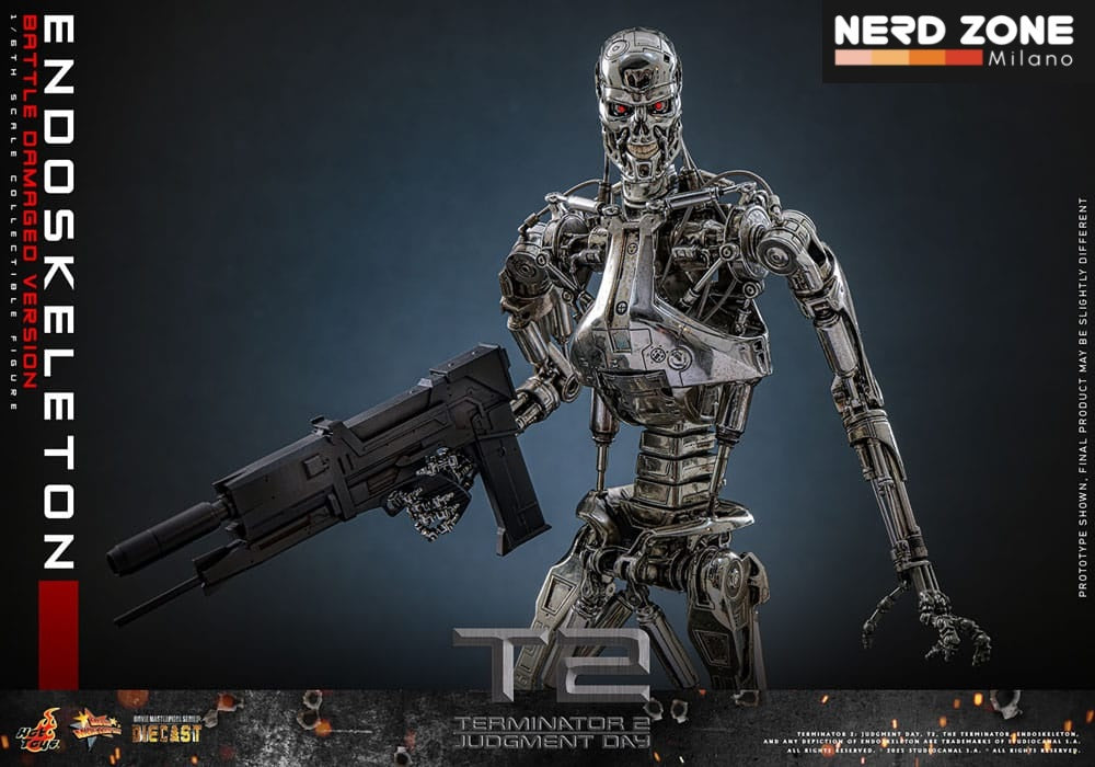 HOT TOYS - Terminator 2: Judgment Day Movie Masterpiece Die-cast Action Figure 1/6 Endoskeleton (Battle Damaged Version) 31 cm MMS840D77
