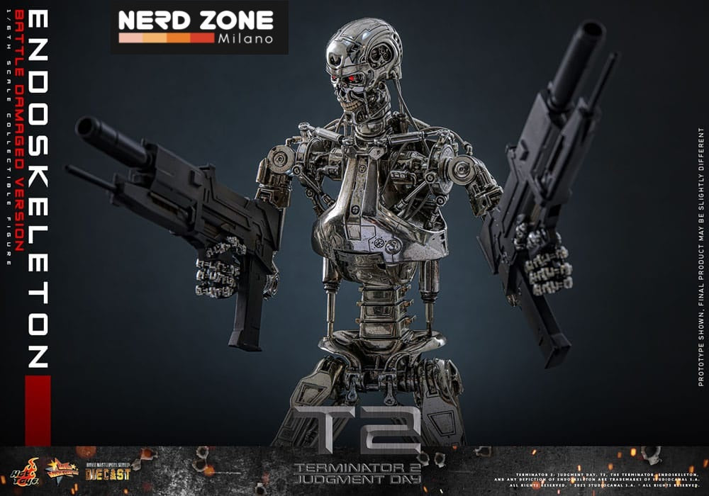 HOT TOYS - Terminator 2: Judgment Day Movie Masterpiece Die-cast Action Figure 1/6 Endoskeleton (Battle Damaged Version) 31 cm MMS840D77