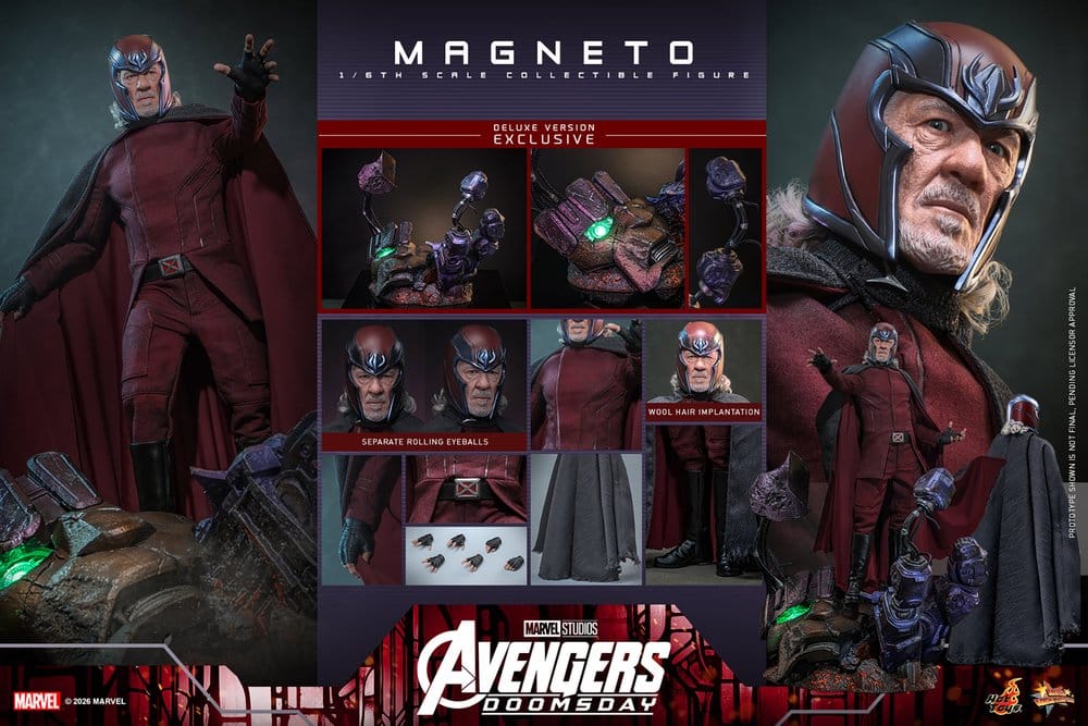 PRE ORDINE HOT TOYS - Avengers: Doomsday Movie Masterpiece Action Figure 1/6 Magneto (Deluxe Version) 30 cm