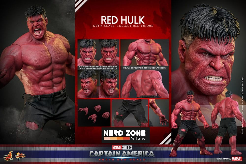 PRE ORDINE - HOT TOYS Captain America: Brave New World Movie Masterpiece Action Figure 1/6 Red Hulk 47 cm